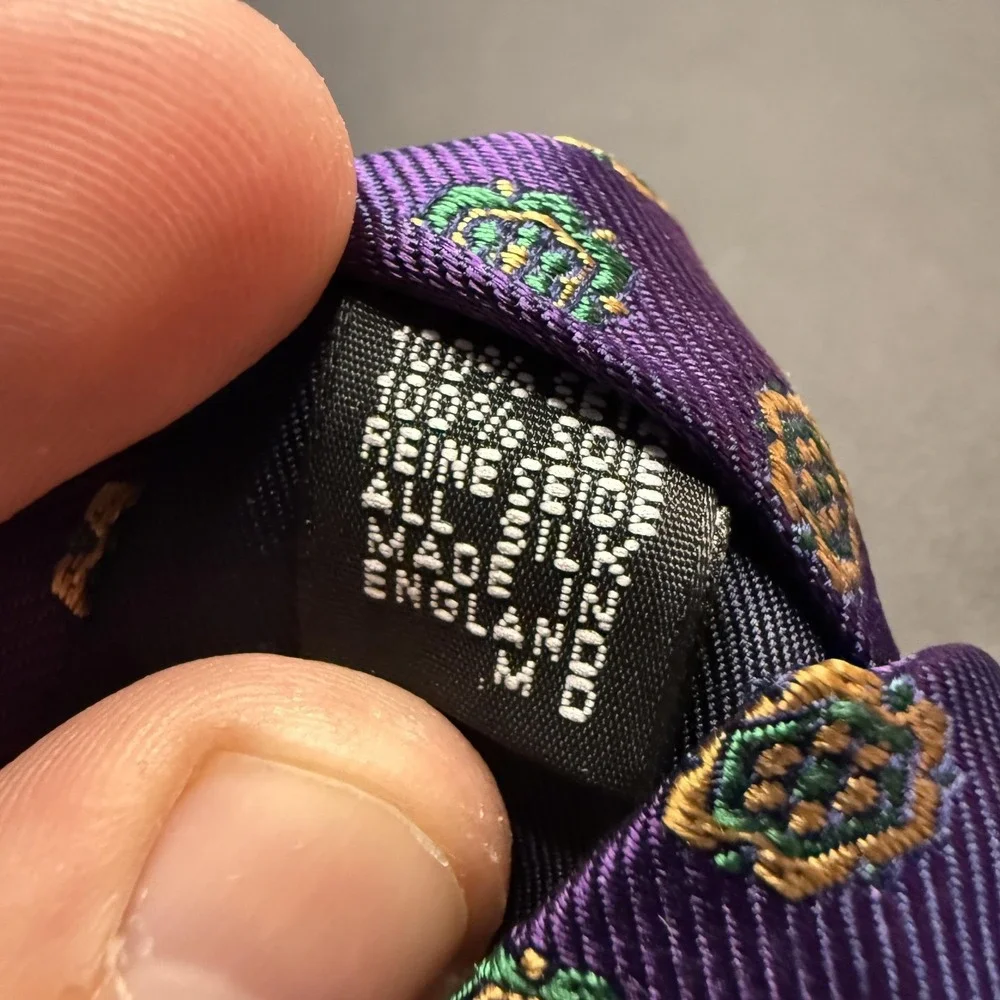 Drake's London Tie Mens Purple Floral Silk Jacquard Made In England Barneys